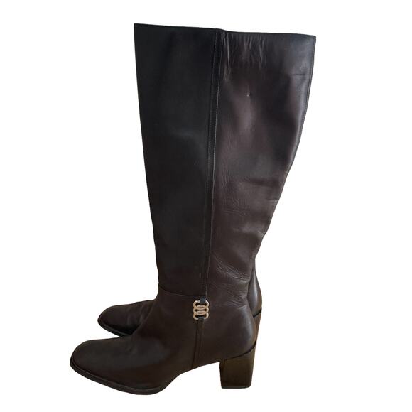 Karen Scott Women Knee High Boots Annalise Size US 9M Black Leather - Picture 1 of 10